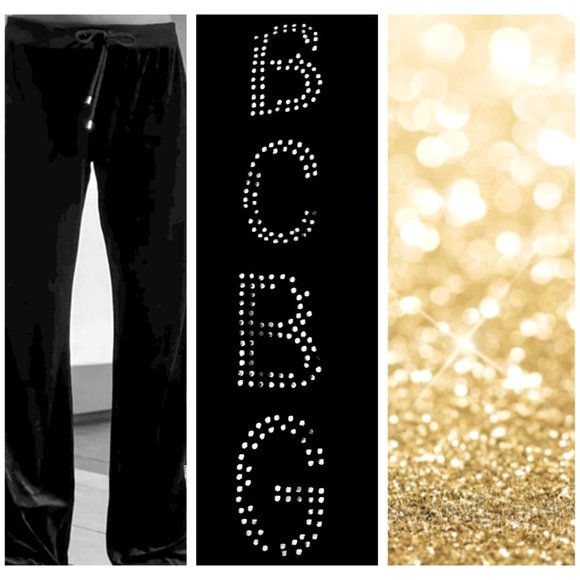Add $1 - BCBG Velour Sparkly Pants Black XS Jr S and Gift Card Like NEW - Picture 7 of 7